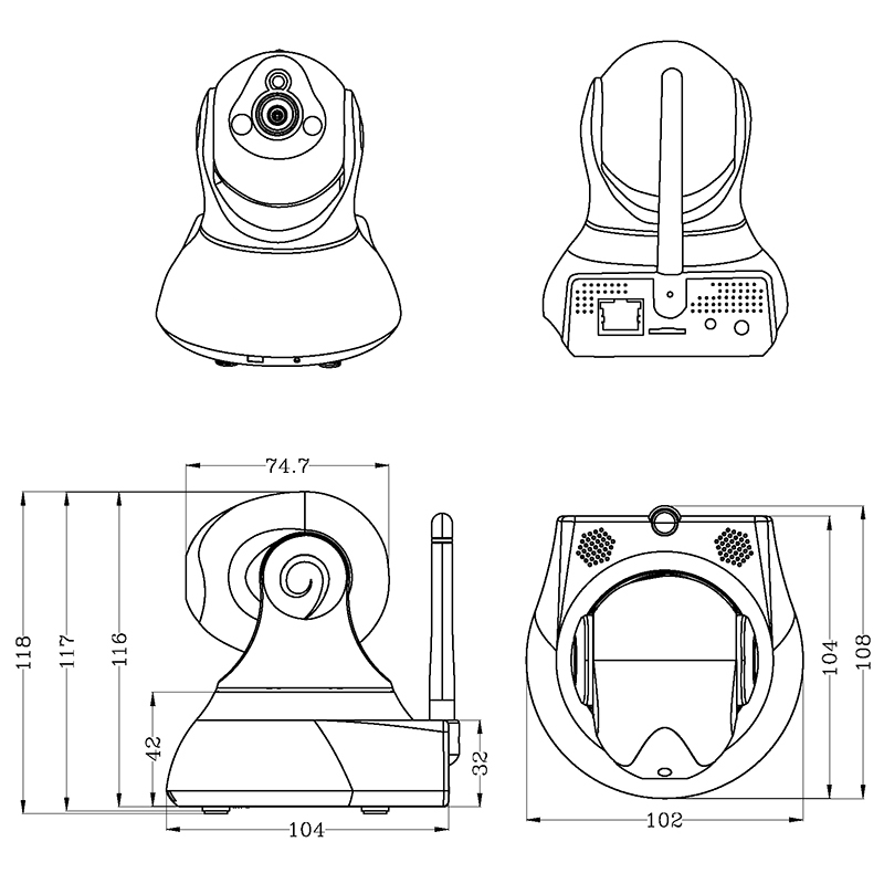 2 million high-definition lens two-way voice motion detection monitor